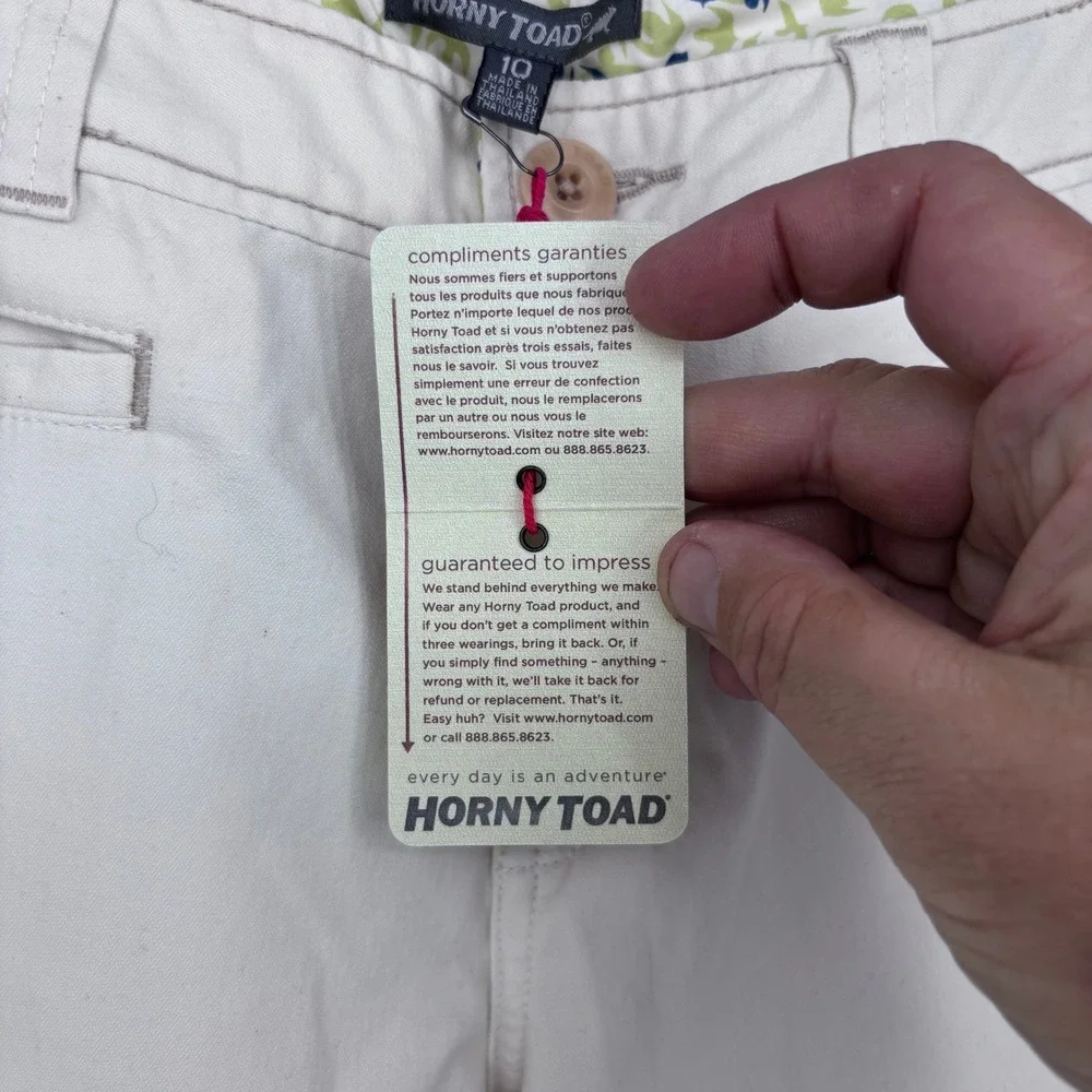 Horny Toad & Co Long Diana Pants Womens 10 Stone Beige Organic Cotton Chino